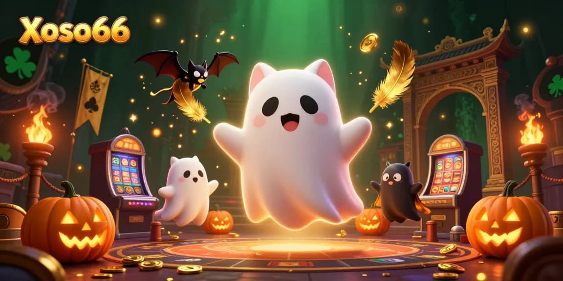 Xoso66 offers a spooky and exciting gaming experience with ghostly scenes and vibrant casino elements.