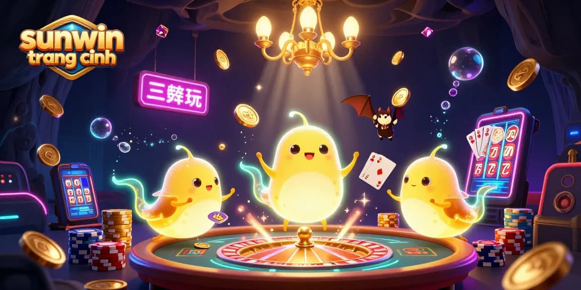 Experience the excitement of sunwin trang chính with vibrant glowworms, a bat dealer, and casino treasures lighting up the scene.
