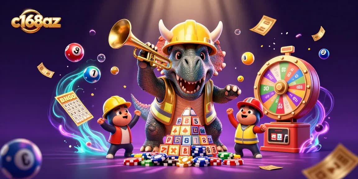Experience exciting gameplay at c168az with dynamic lottery elements and vibrant creatures celebrating wins.