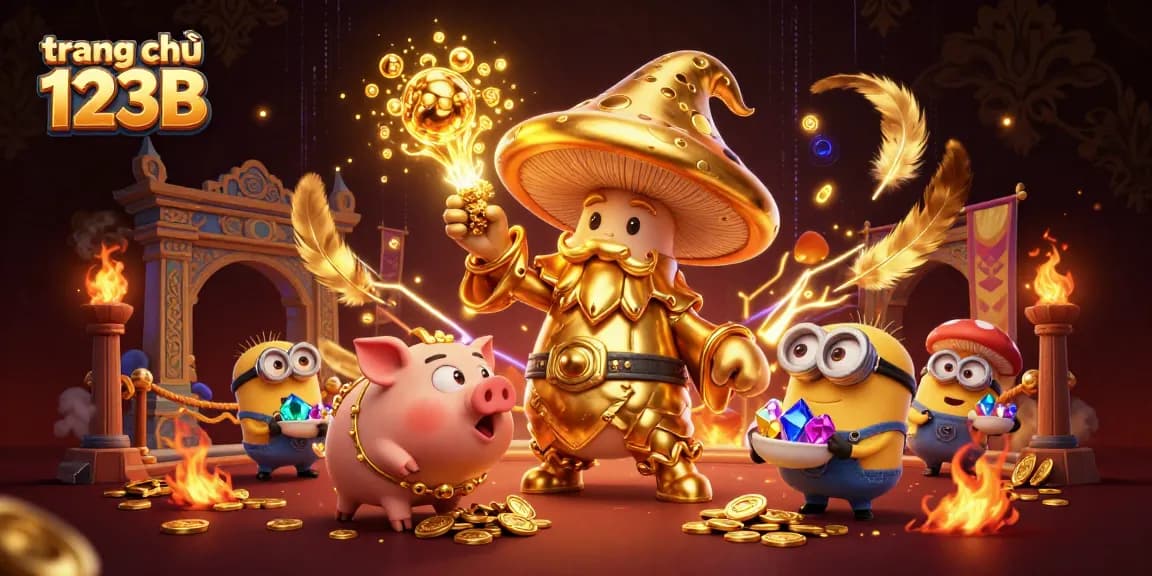 Engage in thrilling gaming at trang chủ 123B with vibrant 3D illustration capturing a magical casino scene.