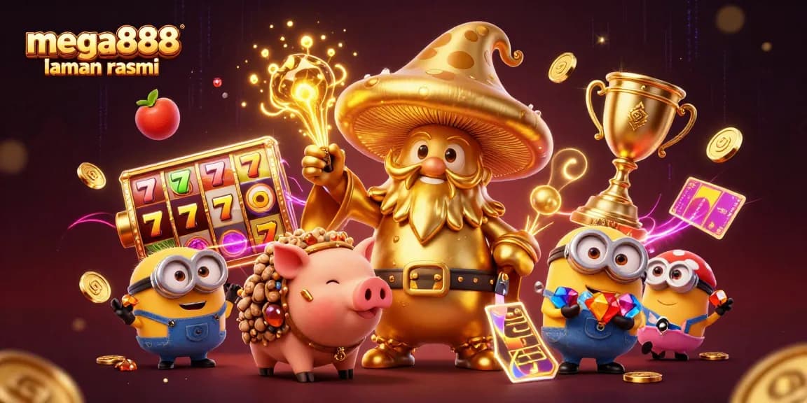 Engage with mega888 laman rasmi through magical games and treasure in this vibrant 3D casino scene.