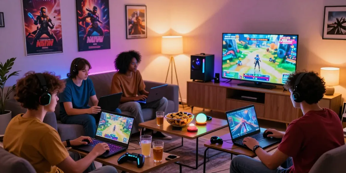 Group enjoying a lively game night with a vibrant nsfw game atmosphere and engaging setup.