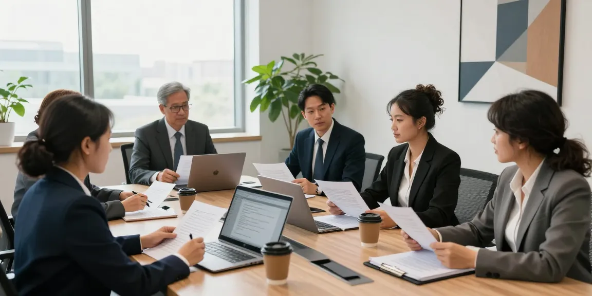 Lawyers collaborating in a modern office, discussing legal strategies and case files, showcasing expert legal services you could try these out.