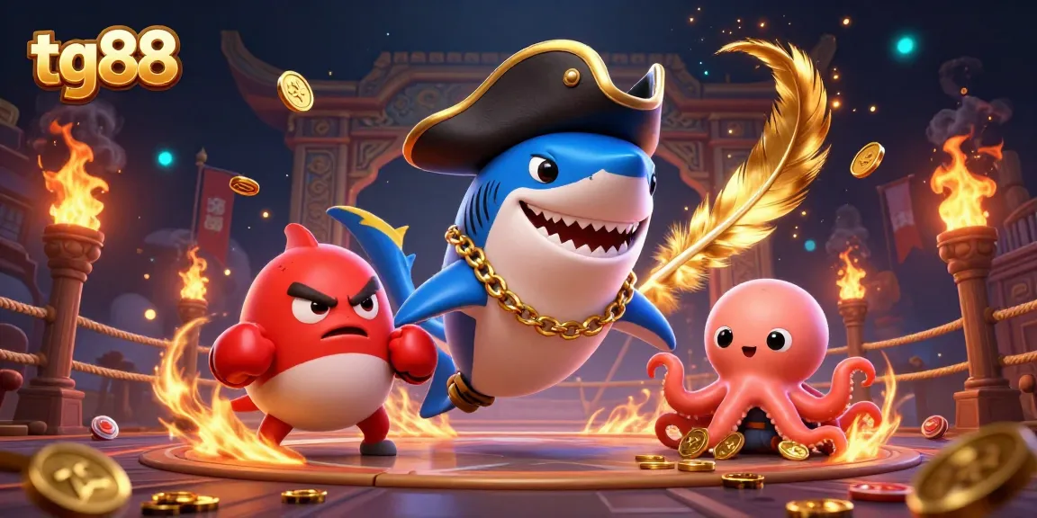 Engage in thrilling casino fun with tg88 as pirate shark, pufferfish, and octopus bring excitement!