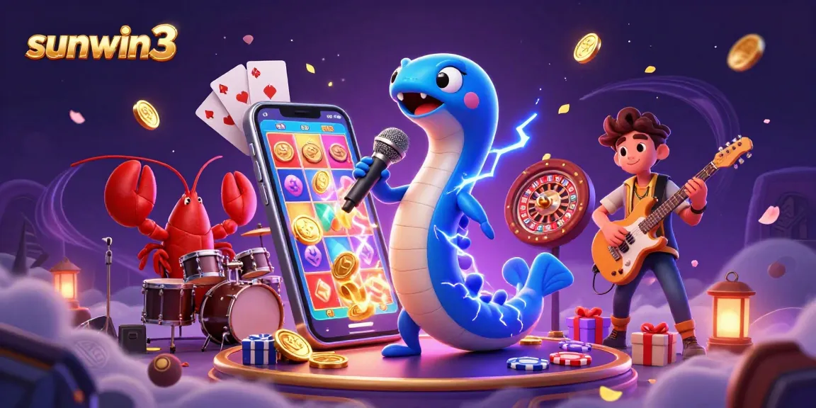 Experience the excitement at sunwin3 with a vibrant underwater casino show featuring dynamic characters and gaming elements.