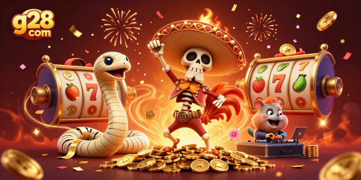 Engage with thrilling slot games at g28 com featuring vibrant characters and dynamic casino elements.