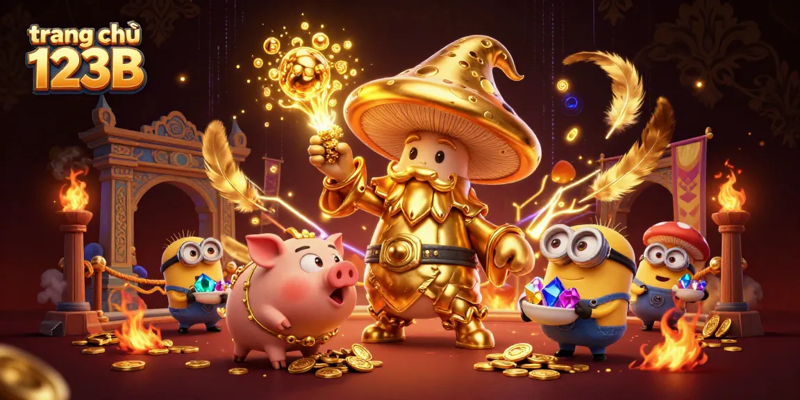 Engage in thrilling gaming at trang chủ 123B with vibrant 3D illustration capturing a magical casino scene.