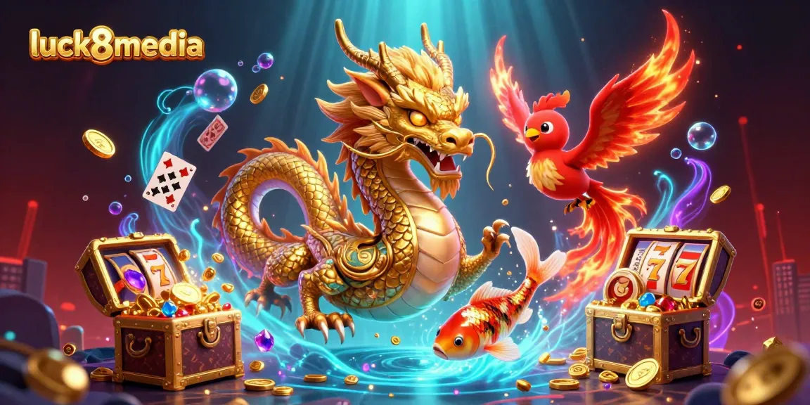 Experience winning strategies with luck8media's vibrant casino adventure illustration.