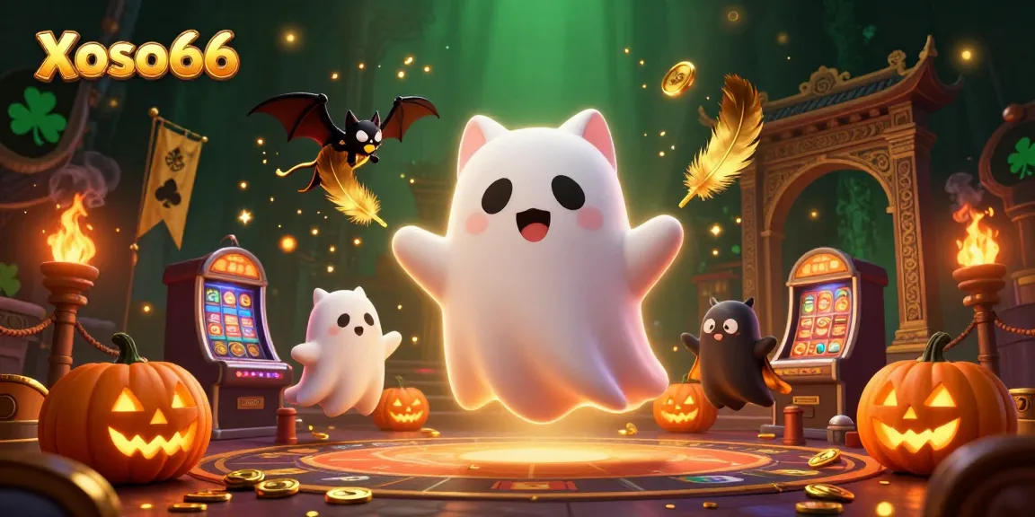 Xoso66 offers a spooky and exciting gaming experience with ghostly scenes and vibrant casino elements.